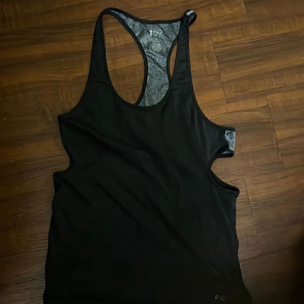 NEW Workout Racerback Tank - Black and Gray - Cut out Sides Size Small
